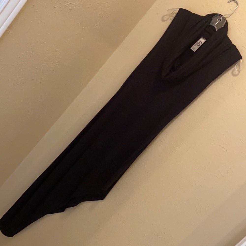 GO COUTURE cowl neck asymetrical hemline dress